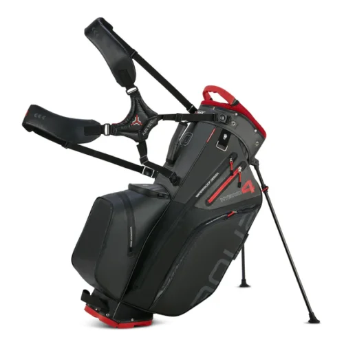 Big Max Aqua Hybrid 4 Waterproof Stand Bag Zwart Houtskool Rood