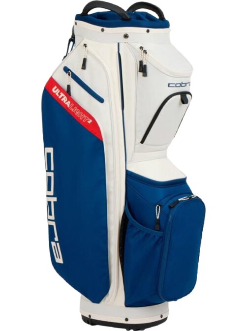 Cobra Ultralight 2 Cart Bag rood, crème, blauw